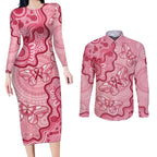 Australia Indigenous Mother's Day Couples Matching Long Sleeve Bodycon Dress and Long Sleeve Button Shirt Breast Cancer Survivor