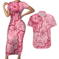 Australia Indigenous Mother's Day Couples Matching Short Sleeve Bodycon Dress and Hawaiian Shirt Breast Cancer Survivor