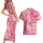 Australia Indigenous Mother's Day Couples Matching Short Sleeve Bodycon Dress and Hawaiian Shirt Breast Cancer Survivor