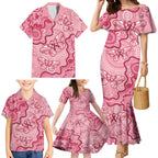 Australia Indigenous Mother's Day Family Matching Mermaid Dress and Hawaiian Shirt Breast Cancer Survivor