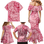 Australia Indigenous Mother's Day Family Matching Mermaid Dress and Hawaiian Shirt Breast Cancer Survivor