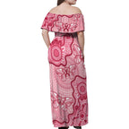 Australia Indigenous Mother's Day Family Matching Off Shoulder Maxi Dress and Hawaiian Shirt Breast Cancer Survivor