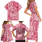 Australia Indigenous Mother's Day Family Matching Short Sleeve Bodycon Dress and Hawaiian Shirt Breast Cancer Survivor