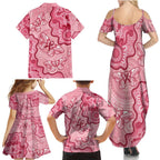 Australia Indigenous Mother's Day Family Matching Summer Maxi Dress and Hawaiian Shirt Breast Cancer Survivor