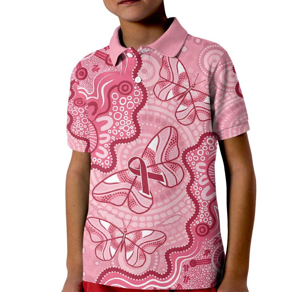 Australia Indigenous Mother's Day Kid Polo Shirt Breast Cancer Survivor