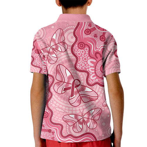 Australia Indigenous Mother's Day Kid Polo Shirt Breast Cancer Survivor