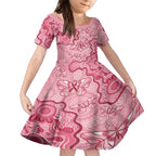 Australia Indigenous Mother's Day Kid Short Sleeve Dress Breast Cancer Survivor