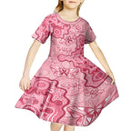 Australia Indigenous Mother's Day Kid Short Sleeve Dress Breast Cancer Survivor