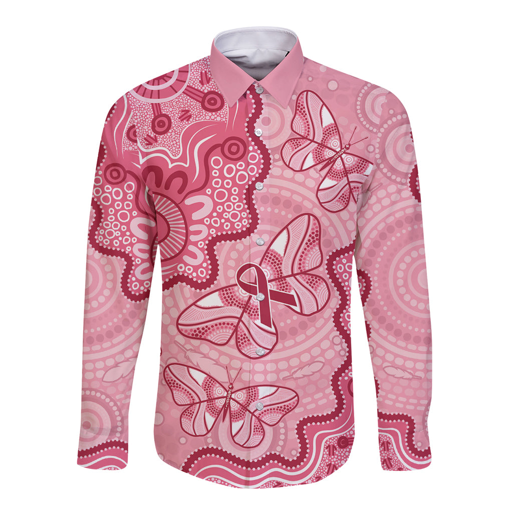 Australia Indigenous Mother's Day Long Sleeve Button Shirt Breast Cancer Survivor
