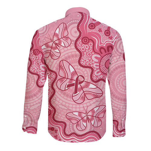 Australia Indigenous Mother's Day Long Sleeve Button Shirt Breast Cancer Survivor