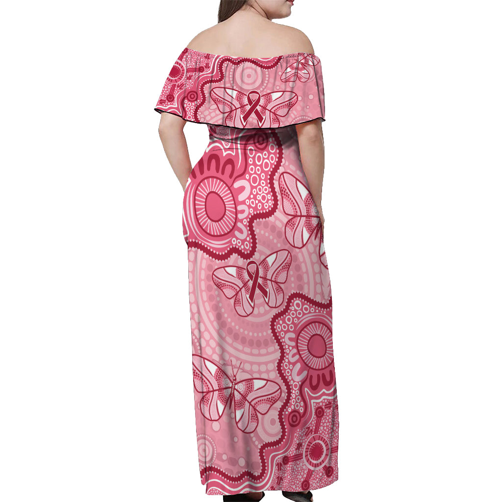 Australia Indigenous Mother's Day Off Shoulder Maxi Dress Breast Cancer Survivor