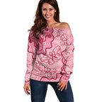 Australia Indigenous Mother's Day Off Shoulder Sweater Breast Cancer Survivor