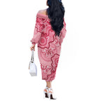 Australia Indigenous Mother's Day Off The Shoulder Long Sleeve Dress Breast Cancer Survivor