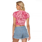 Australia Indigenous Mother's Day Raglan Cropped T Shirt Breast Cancer Survivor