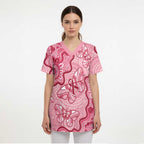 Australia Indigenous Mother's Day Scrub Top Breast Cancer Survivor - Aussie Hoodie
