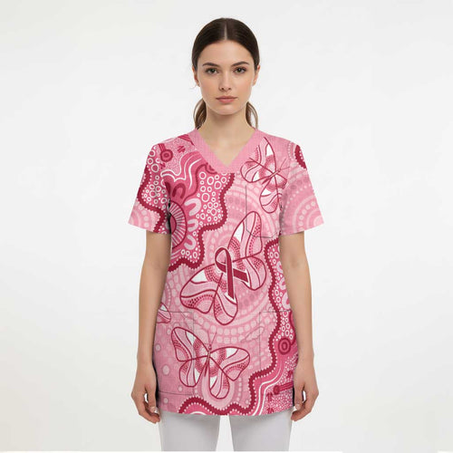 Australia Indigenous Mother's Day Scrub Top Breast Cancer Survivor - Aussie Hoodie
