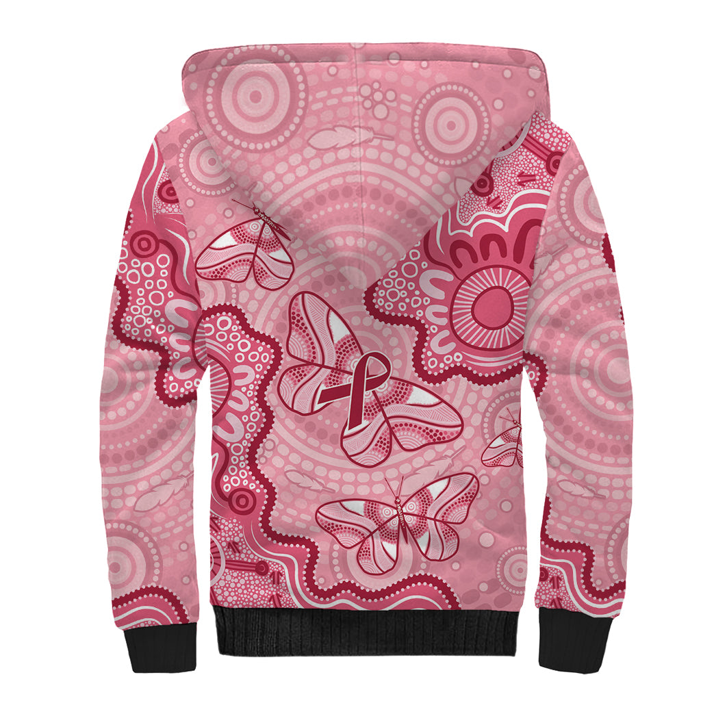 Australia Indigenous Mother's Day Sherpa Hoodie Breast Cancer Survivor
