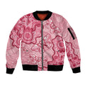 Australia Indigenous Mother's Day Sleeve Zip Bomber Jacket Breast Cancer Survivor