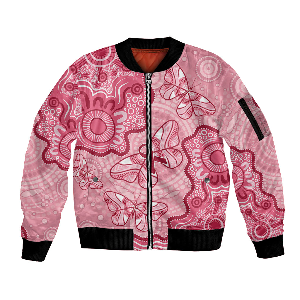 Australia Indigenous Mother's Day Sleeve Zip Bomber Jacket Breast Cancer Survivor