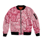 Australia Indigenous Mother's Day Sleeve Zip Bomber Jacket Breast Cancer Survivor