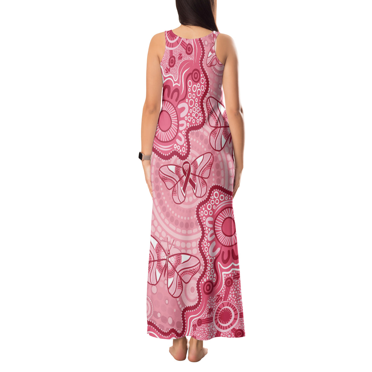 Australia Indigenous Mother's Day Tank Maxi Dress Breast Cancer Survivor