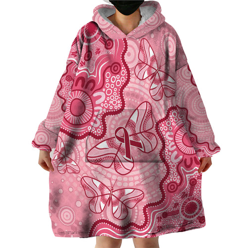 Australia Indigenous Mother's Day Wearable Blanket Hoodie Breast Cancer Survivor