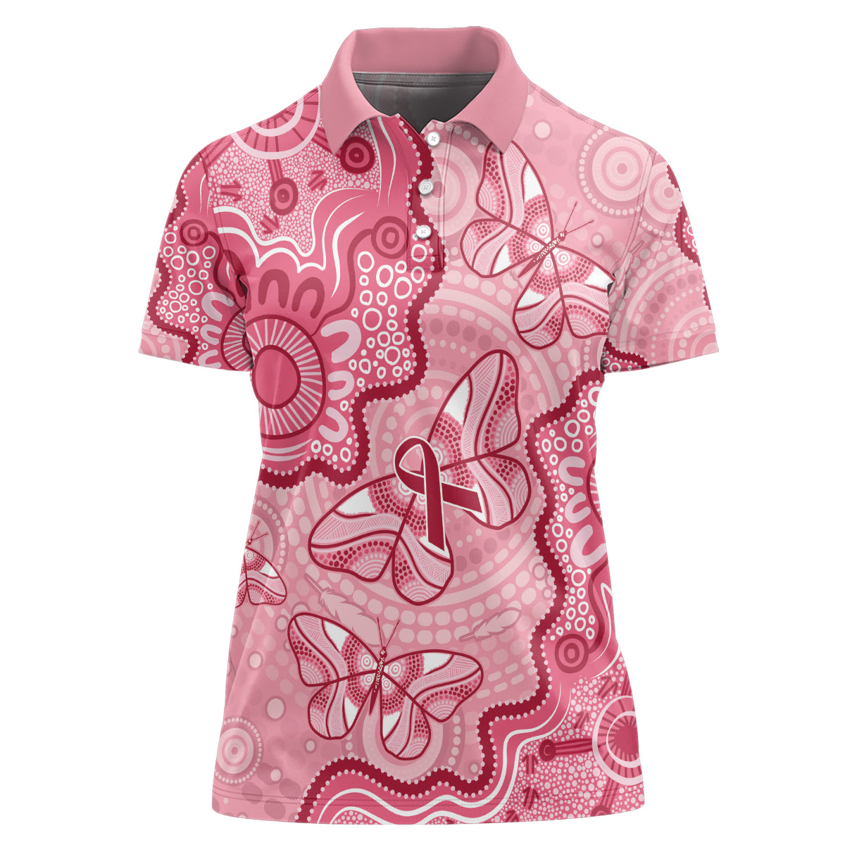 Australia Indigenous Mother's Day Women Polo Shirt Breast Cancer Survivor