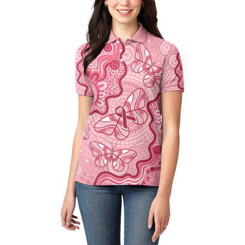 Australia Indigenous Mother's Day Women Polo Shirt Breast Cancer Survivor