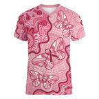 Australia Indigenous Mother's Day Women V-Neck T-Shirt Breast Cancer Survivor