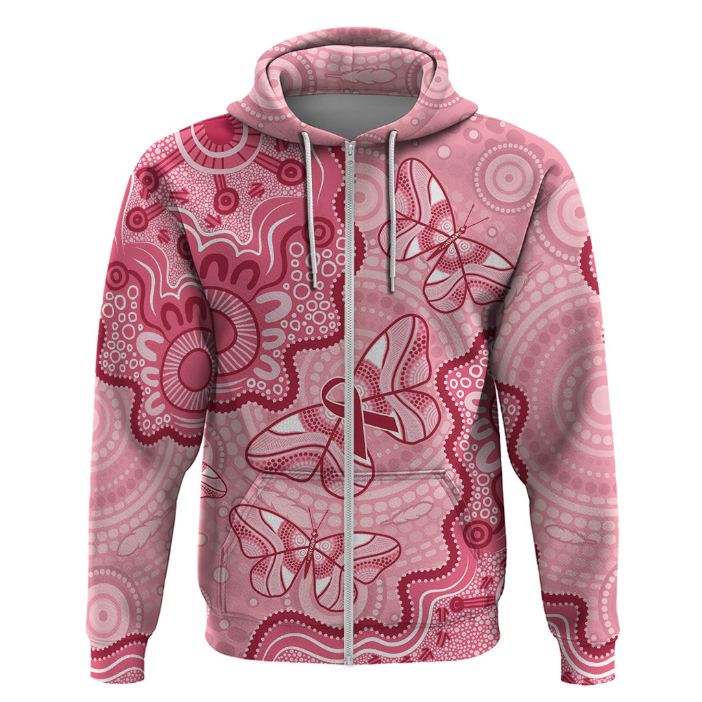 Australia Indigenous Mother's Day Zip Hoodie Breast Cancer Survivor
