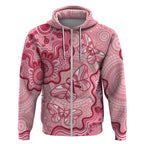 Australia Indigenous Mother's Day Zip Hoodie Breast Cancer Survivor