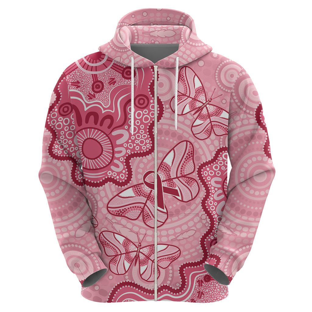 Australia Indigenous Mother's Day Zip Hoodie Breast Cancer Survivor