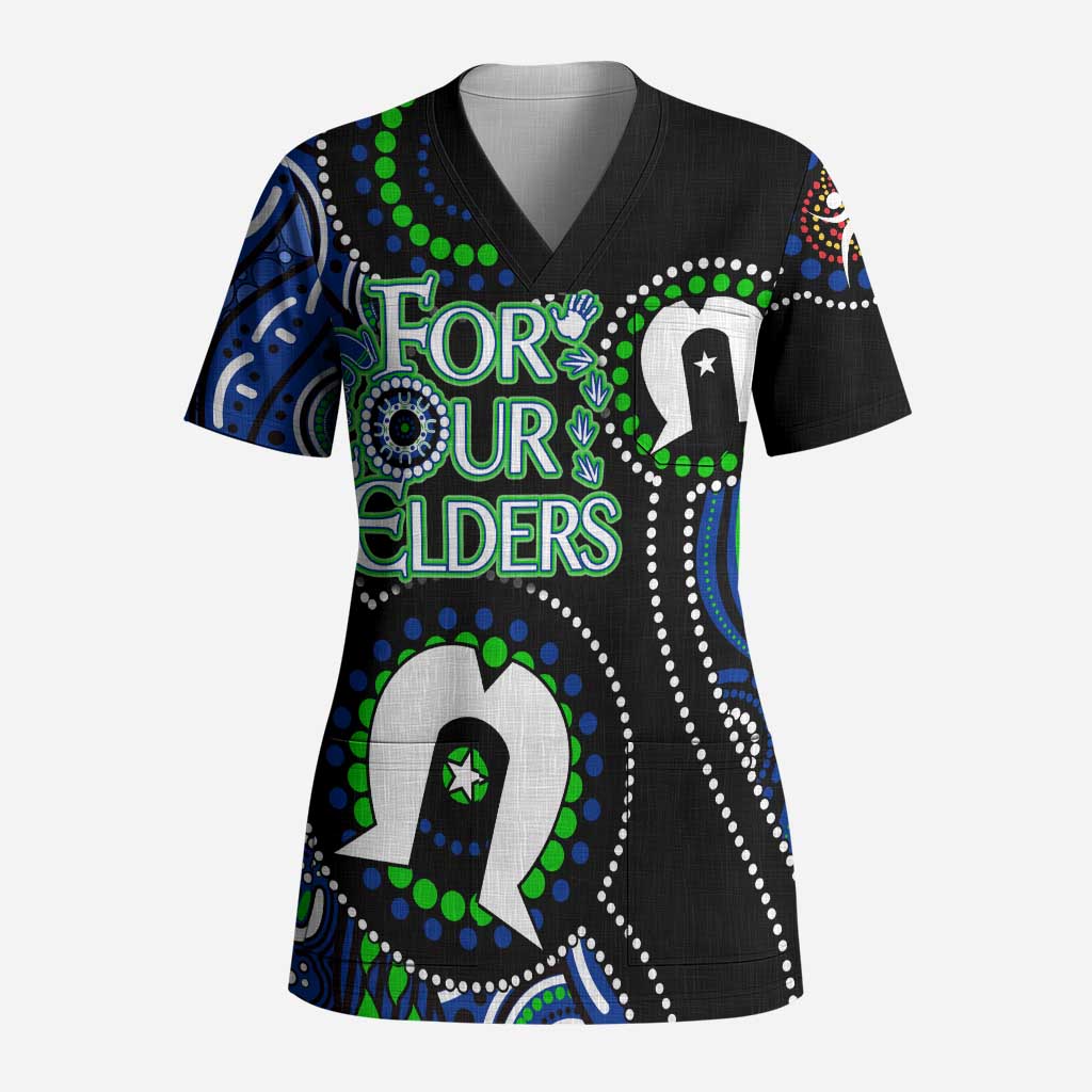 Personalised NAIDOC 2023 Scrub Top Torres Strait For Our Elders - Aussie Hoodie