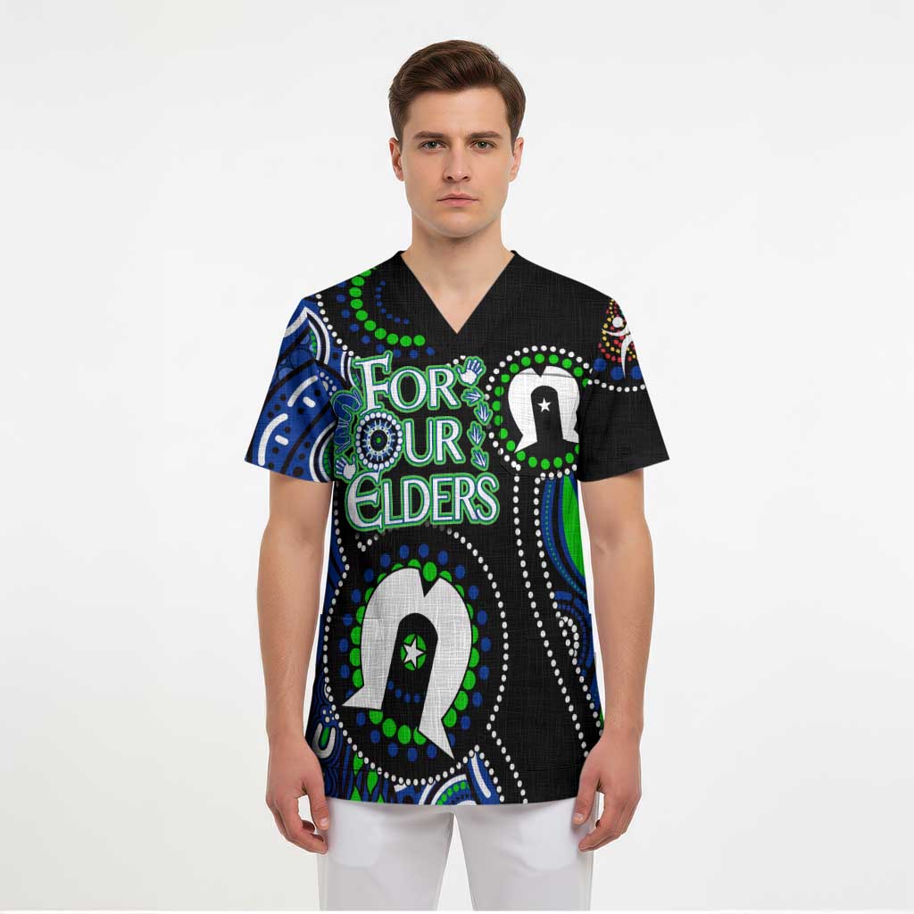 Personalised NAIDOC 2023 Scrub Top Torres Strait For Our Elders - Aussie Hoodie
