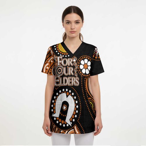 Personalised NAIDOC 2023 Scrub Top Nothern Territory For Our Elders - Aussie Hoodie