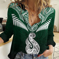 Peronsalised New Zealand Women Casual Shirt Hei Matau Mix Silver Fern Basic LT7