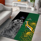 New Zealand - South Africa Greatest Rivals Rugby Area Rug Kiwi Vs Bokke