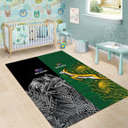 New Zealand - South Africa Greatest Rivals Rugby Area Rug Kiwi Vs Bokke