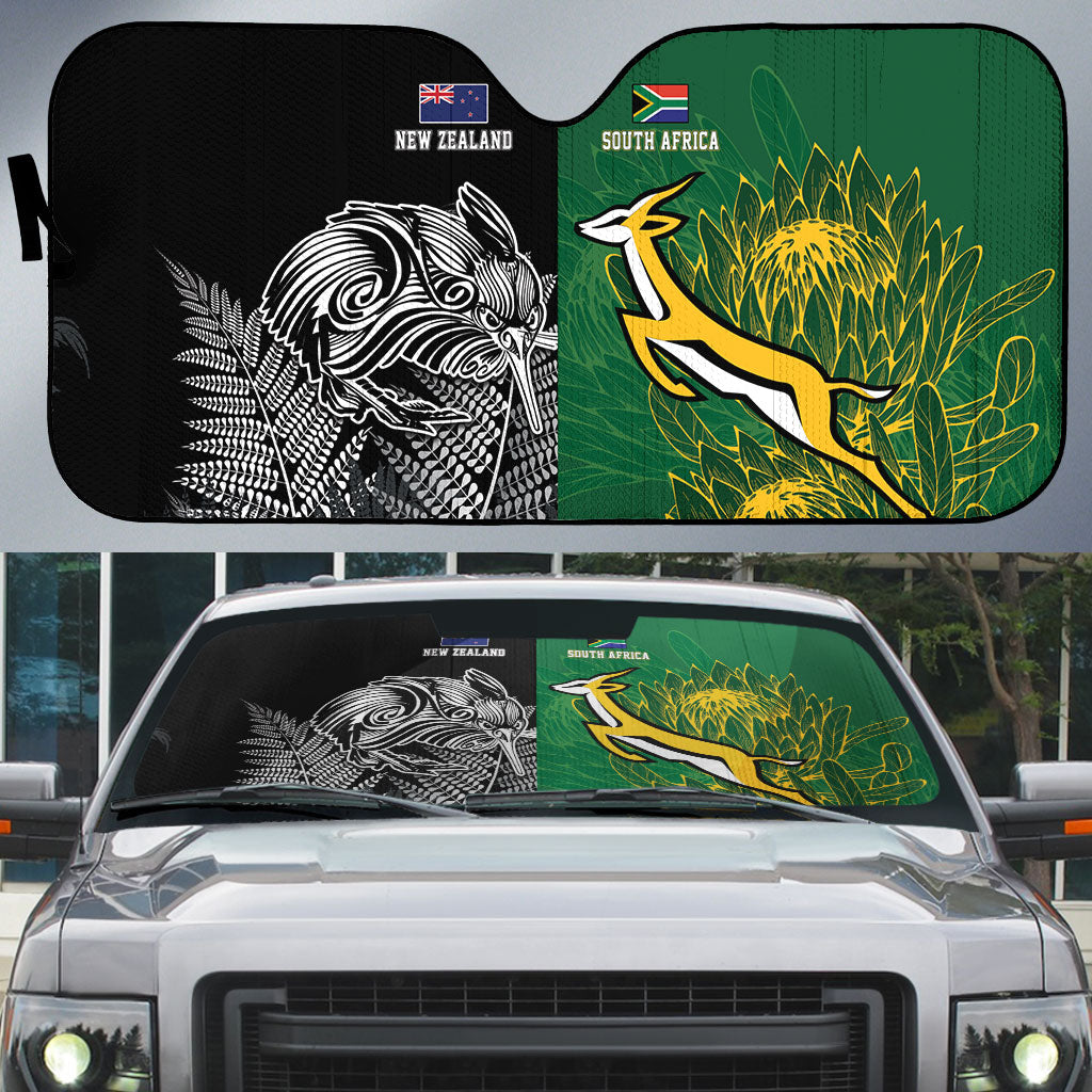 New Zealand - South Africa Greatest Rivals Rugby Auto Sun Shade Kiwi Vs Bokke