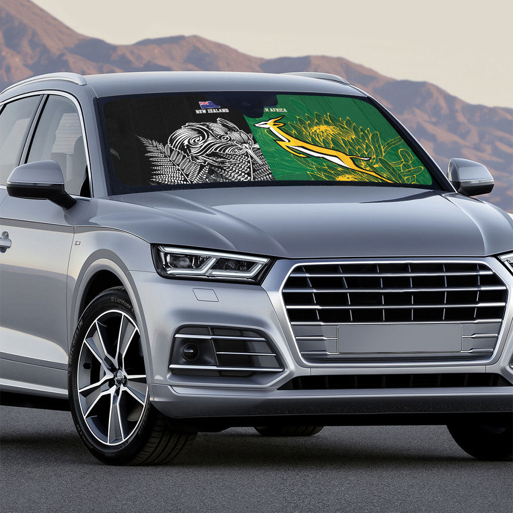 New Zealand - South Africa Greatest Rivals Rugby Auto Sun Shade Kiwi Vs Bokke