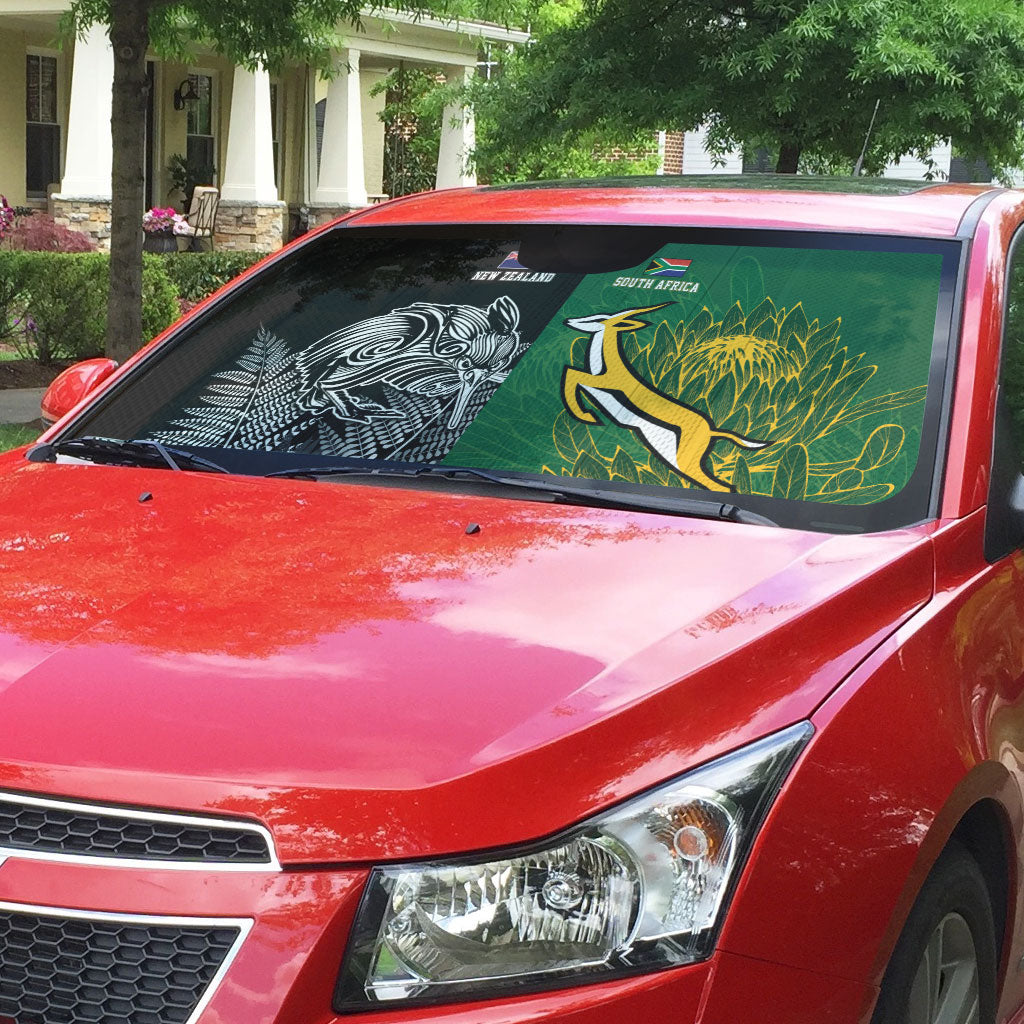 New Zealand - South Africa Greatest Rivals Rugby Auto Sun Shade Kiwi Vs Bokke