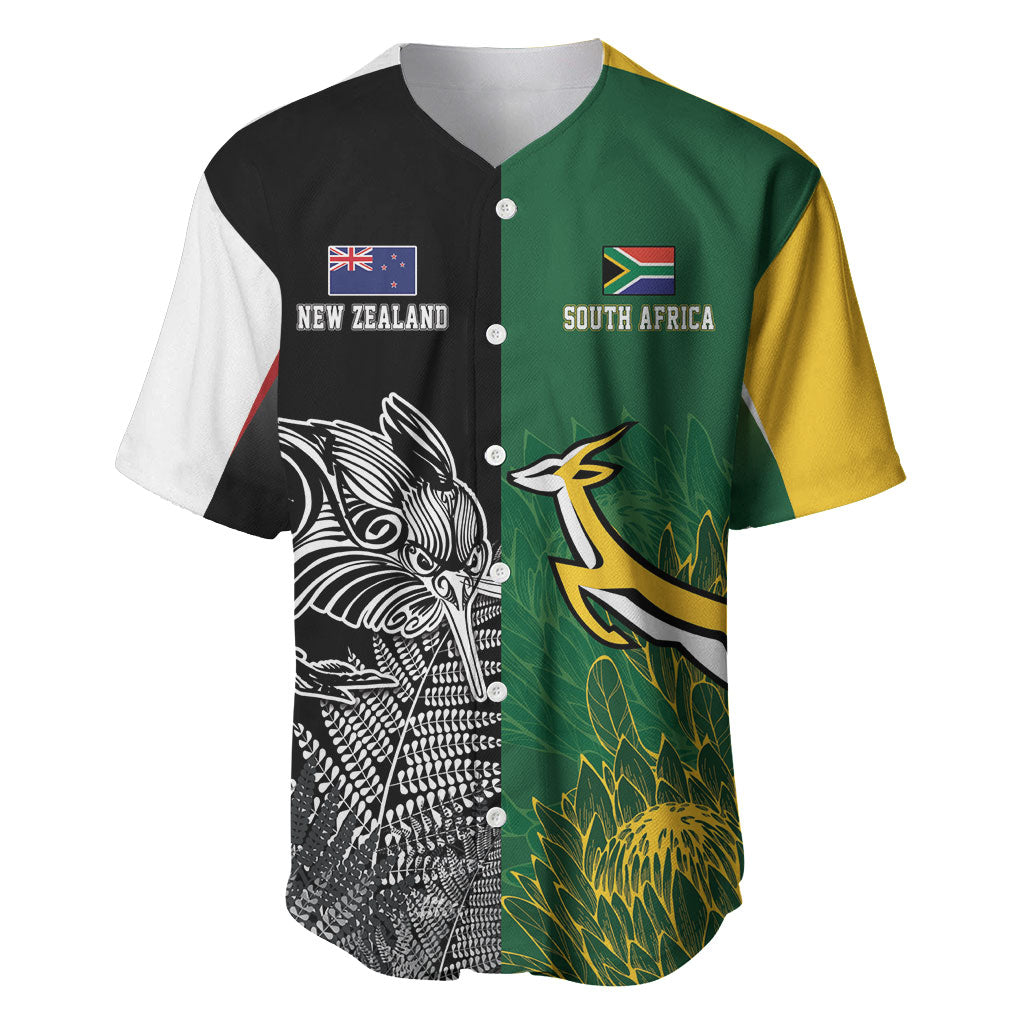 New Zealand - South Africa Greatest Rivals Rugby Custom Baseball Jersey Kiwi Vs Bokke