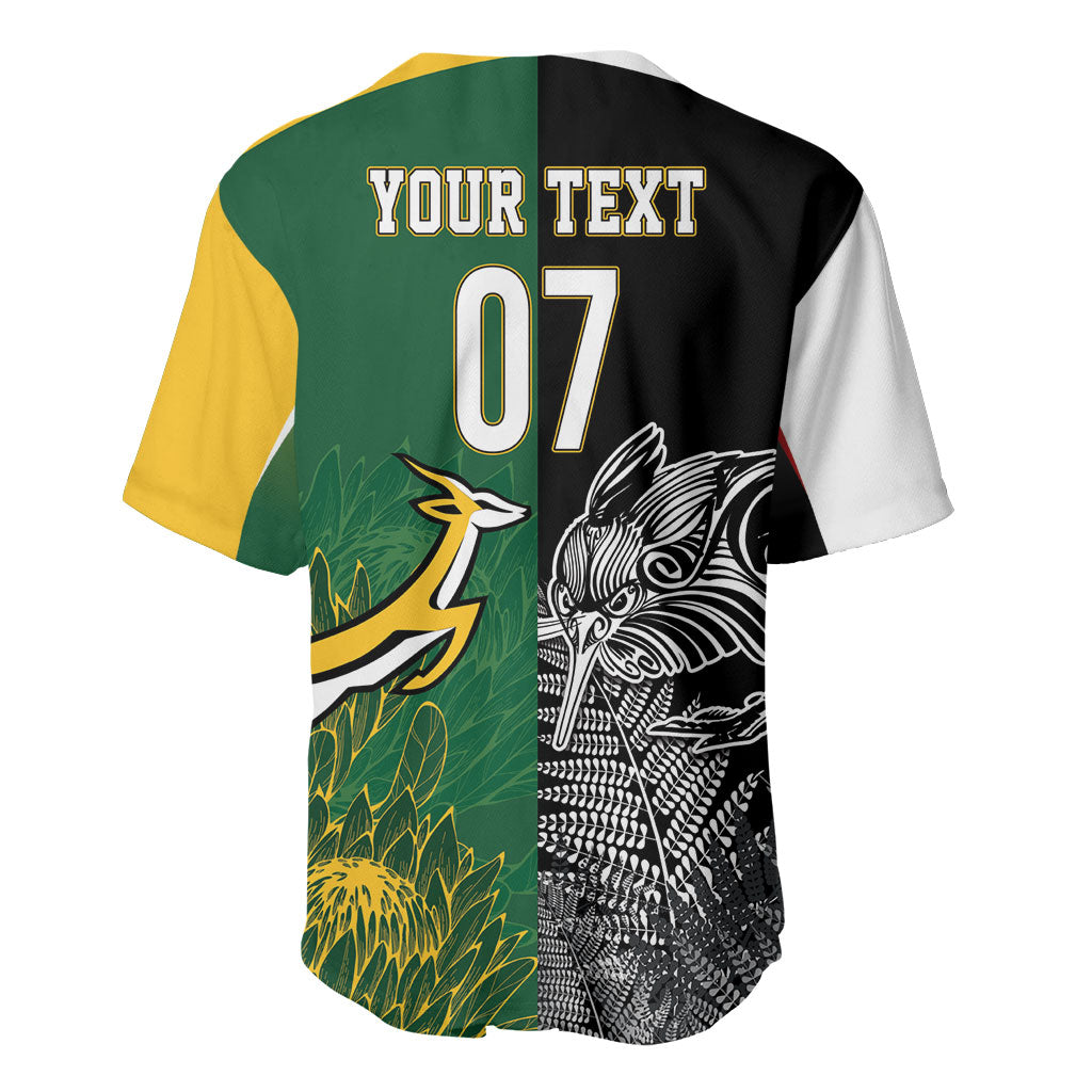 New Zealand - South Africa Greatest Rivals Rugby Custom Baseball Jersey Kiwi Vs Bokke