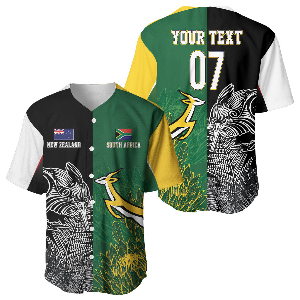 New Zealand - South Africa Greatest Rivals Rugby Custom Baseball Jersey Kiwi Vs Bokke