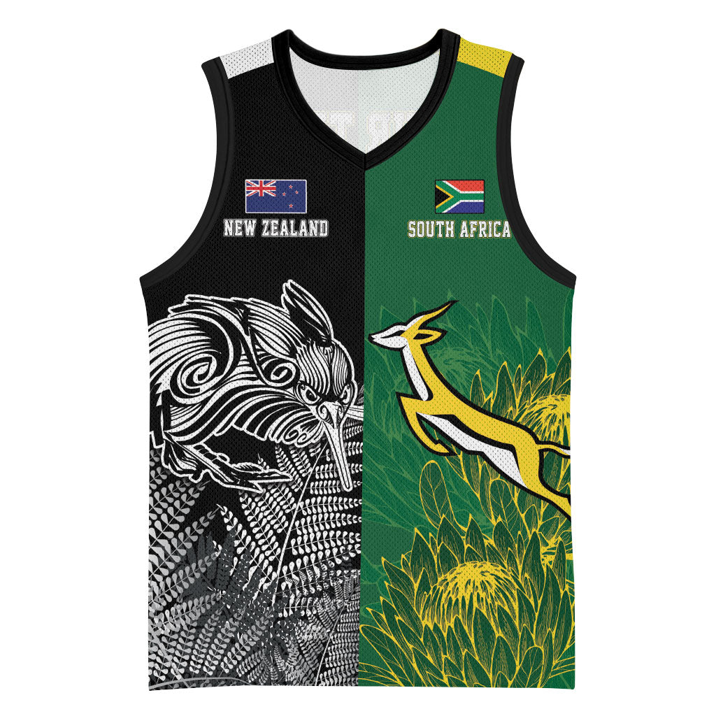 New Zealand - South Africa Greatest Rivals Rugby Custom Basketball Jersey Kiwi Vs Bokke