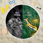 New Zealand - South Africa Greatest Rivals Rugby Beach Blanket Kiwi Vs Bokke