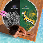 New Zealand - South Africa Greatest Rivals Rugby Beach Blanket Kiwi Vs Bokke