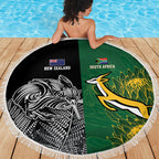 New Zealand - South Africa Greatest Rivals Rugby Beach Blanket Kiwi Vs Bokke