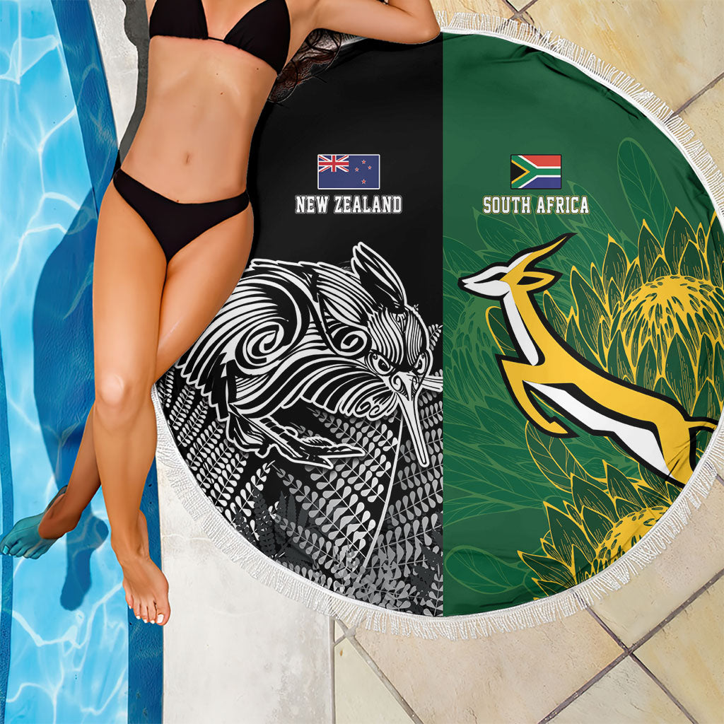 New Zealand - South Africa Greatest Rivals Rugby Beach Blanket Kiwi Vs Bokke