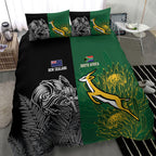 New Zealand - South Africa Greatest Rivals Rugby Bedding Set Kiwi Vs Bokke